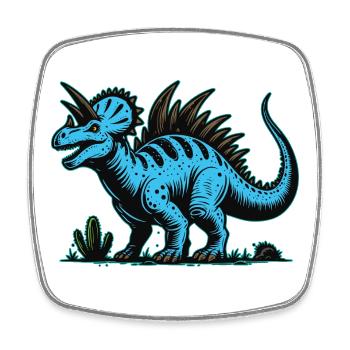 Blauer Mutanten Dinosaurier Design - Viereckiger Kühlschrankmagnet - Weiß - Vorne