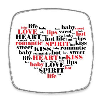Love Typo Collage Heart Sound - Square fridge magnet - white - Front