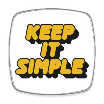 Keep It Simple Retro Bold - Viereckiger Kühlschrankmagnet - Weiß - Vorne