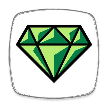 Diamant (Edelstein Brillant Symbol / POS Gre 3C) - Viereckiger Kühlschrankmagnet - Weiß - Vorne