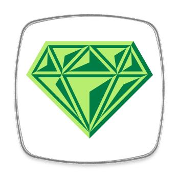 Diamant (Edelstein / Brillant / Symbol / Gre / 2C) - Viereckiger Kühlschrankmagnet - Weiß - Vorne