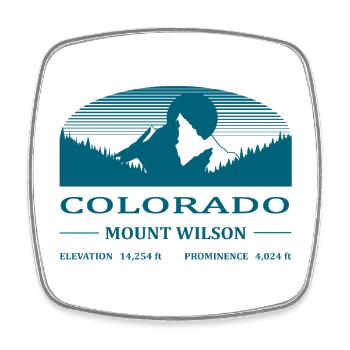 Mount Wilson - petrol blue - Square fridge magnet - white - Front