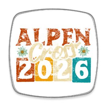 Crossing the Alps 2026 - Alpine Cross - Hiking - Square fridge magnet - white - Front