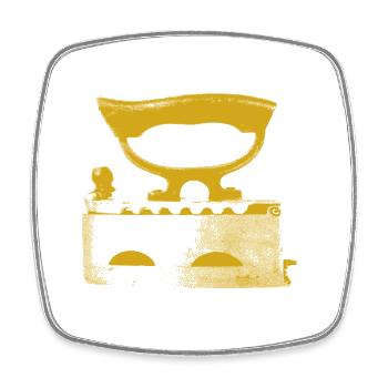 Iron - Square fridge magnet - white - Front