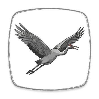 crane - Square fridge magnet - white - Front