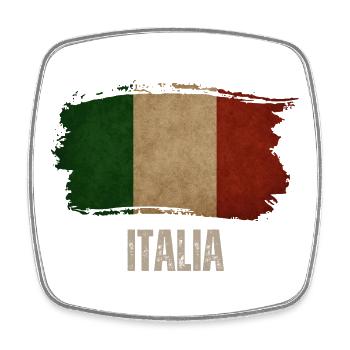 Flag of Italy grunge, I love Italy - Square fridge magnet - white - Front