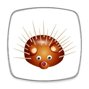 Niedlicher Kastanien-Igel – Kindheit & Bastelspaß - Viereckiger Kühlschrankmagnet - Weiß - Vorne