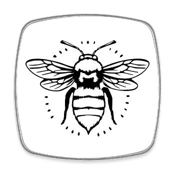 Biene Bienen Imker Geschenk - Viereckiger Kühlschrankmagnet - Weiß - Vorne