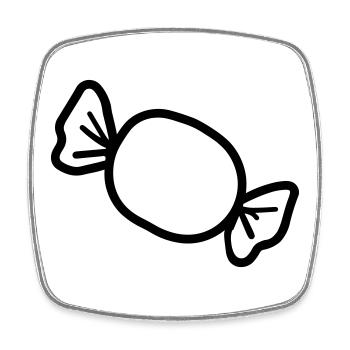 candy - Square fridge magnet - white - Front