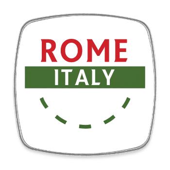 Rome, Italie, Banner Tee - Magnet carré - blanc - Devant