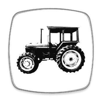 Tractor - Square fridge magnet - white - Front
