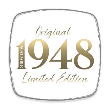 66. Geburtstag Original November Jahrgang 1948 - Viereckiger Kühlschrankmagnet - Weiß - Vorne