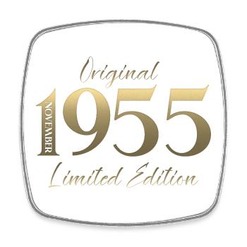 70. Geburtstag Original November Jahrgang 1955 - Viereckiger Kühlschrankmagnet - Weiß - Vorne