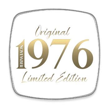 50. Geburtstag Original November Jahrgang 1976 - Viereckiger Kühlschrankmagnet - Weiß - Vorne