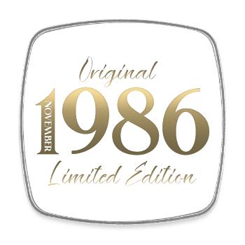 40ème Anniversaire Original Novembre Millésime 1986 - Magnet carré - blanc - Devant