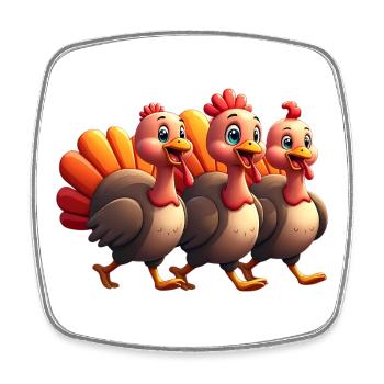 Thanksgiving Truthahn Baby - Viereckiger Kühlschrankmagnet - Weiß - Vorne