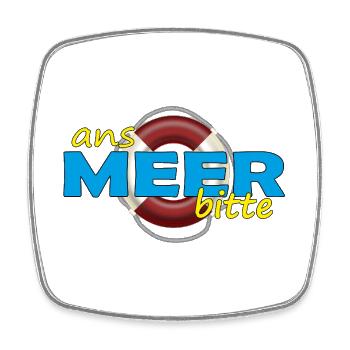 ANS MEER BITTE - Viereckiger Kühlschrankmagnet - Weiß - Vorne