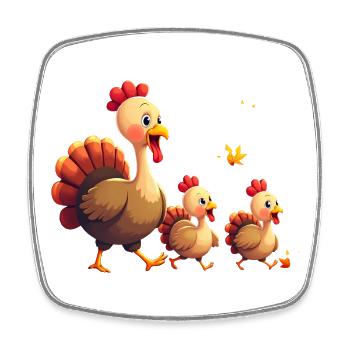 Bébé dinde de Thanksgiving - Magnet carré - blanc - Devant