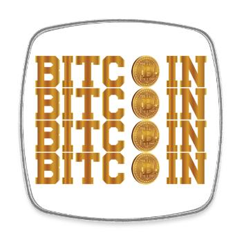 Bitcoin - Square fridge magnet - white - Front