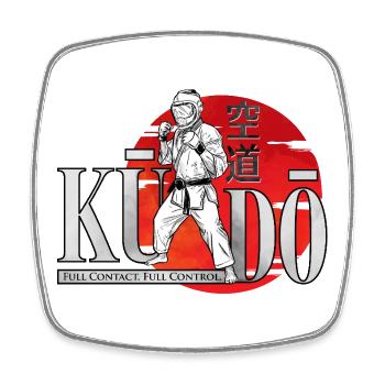 Kudo-Kämpfer-Stehendes-Design - Viereckiger Kühlschrankmagnet - Weiß - Vorne