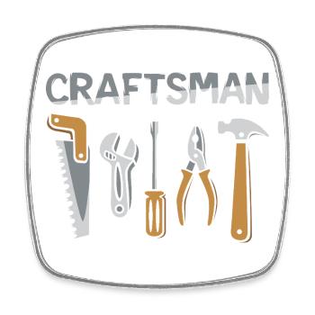 Craftsman Tools Craftsman Design - Square fridge magnet - white - Front