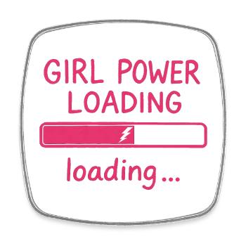 Barre de chargement Girl Power - Magnet carré - blanc - Devant