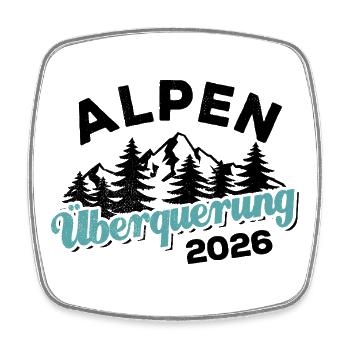Traversée des Alpes 2026 - Randonnée - Magnet carré - blanc - Devant