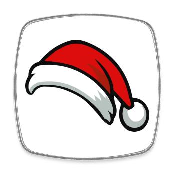 Chapeau de Père Noël Graphique - Magnet carré - blanc - Devant
