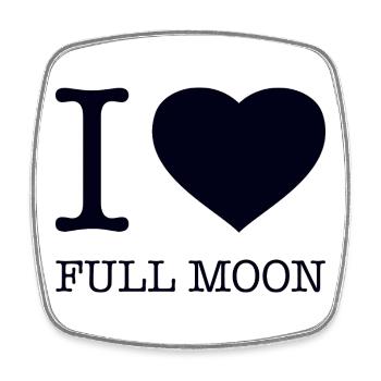 I love Full moon Vollmond - Viereckiger Kühlschrankmagnet - Weiß - Vorne