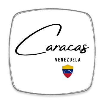 Caracas Venezuela, elegantes Design von Caracas - Viereckiger Kühlschrankmagnet - Weiß - Vorne