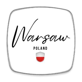 Elegant design Warsaw, Warsaw Poland - Square fridge magnet - white - Front