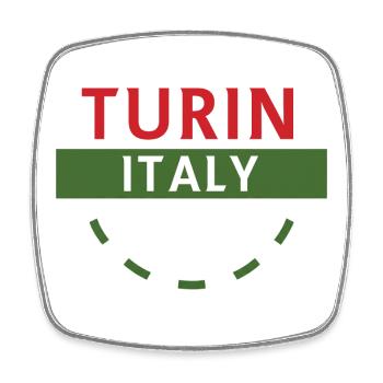 Turn Italy Emblem Tee Artwork - Square fridge magnet - white - Front
