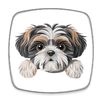 Shih Tzu - Magnet carré - blanc - Devant