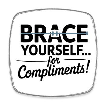 Brace Face Orthodontic Life Design  - Square fridge magnet - white - Front