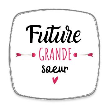 Future grande sœur - idée cadeau annonce grossesse - Magnet carré - blanc - Devant