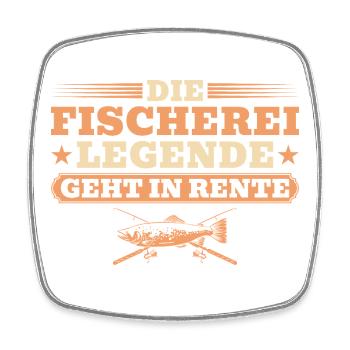 Pensioners - The Fishing Legend Retires - Square fridge magnet - white - Front