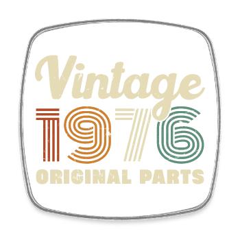 50 Jahre 1976 Vintage Retro Geburtstagsgeschenk - Viereckiger Kühlschrankmagnet - Weiß - Vorne