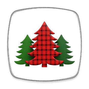 Plaid Tree Christmas Trees Christmas Tree - Square fridge magnet - white - Front