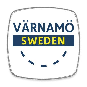 Värnamo Suède Badge - Magnet carré - blanc - Devant