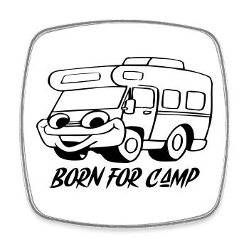Né pour le camp - Magnet carré - blanc - Devant
