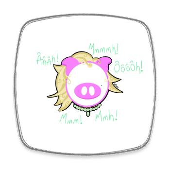 Pig Glam' Explosion - Square fridge magnet - white - Front