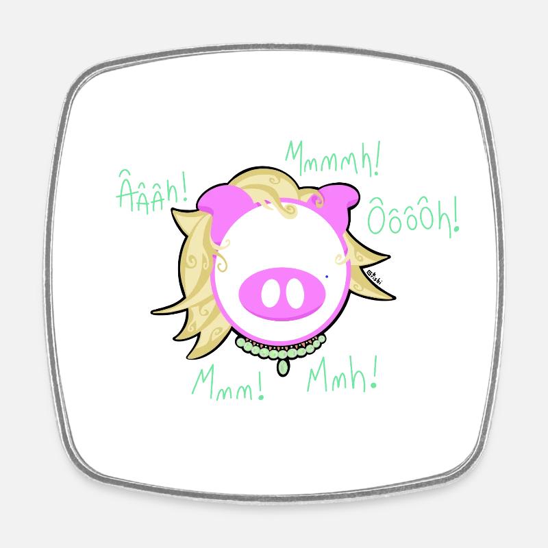 Pig Glam' Explosion - Viereckiger Kühlschrankmagnet - Weiß