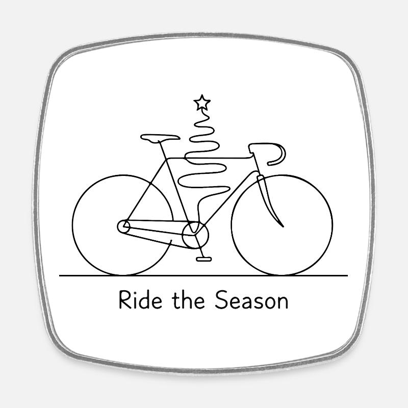 Dessin saisonnier du trait de vélo - Magnet carré - blanc