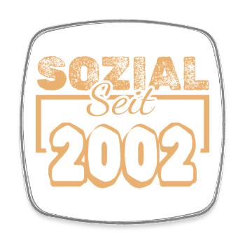 Sozialarbeiter 2002 - Viereckiger Kühlschrankmagnet - Weiß - Vorne