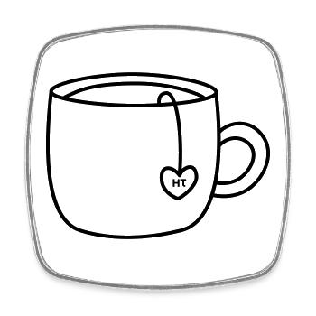 HT logo Tasse_Transparent - Magnet carré - blanc - Devant
