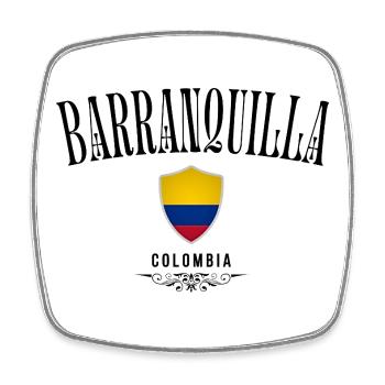 Souvenir Barranquilla, Barranquilla Colombia - Square fridge magnet - white - Front