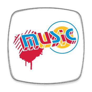 3D Music Lettering in Graffiti Style - Square fridge magnet - white - Front