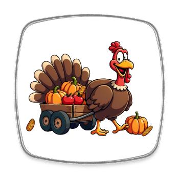 Thanksgiving Lustiger Thanksgiving Truthahn - Viereckiger Kühlschrankmagnet - Weiß - Vorne