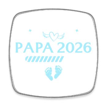 Ich werde Papa 2026 Schwangerschaft ankündigen - Viereckiger Kühlschrankmagnet - Weiß - Vorne