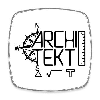 Architect Design with Drawing Tool - Square fridge magnet - white - Front